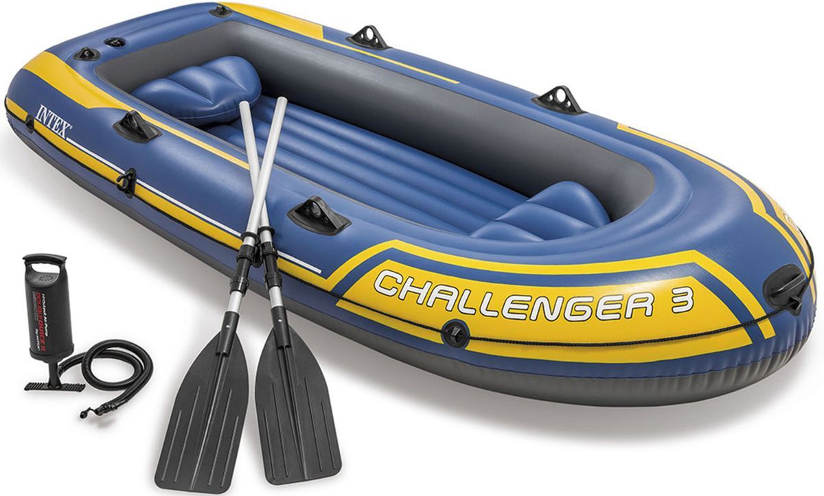 Gummibåt Intex Challenger 3 - Komplett med årer og Pumpe - Stor Gummibåt for inntil 3 voksne